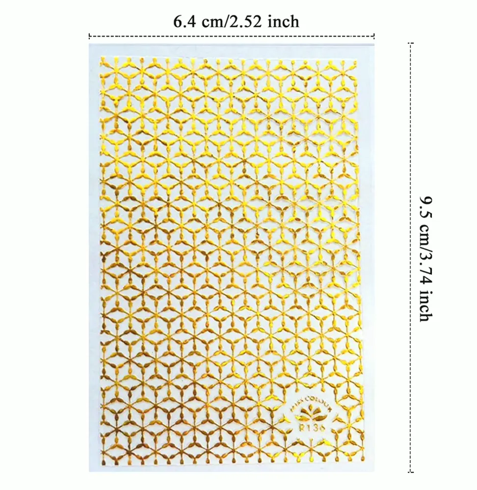 TOROKOM's 3D Metallic Nail Decals for Women