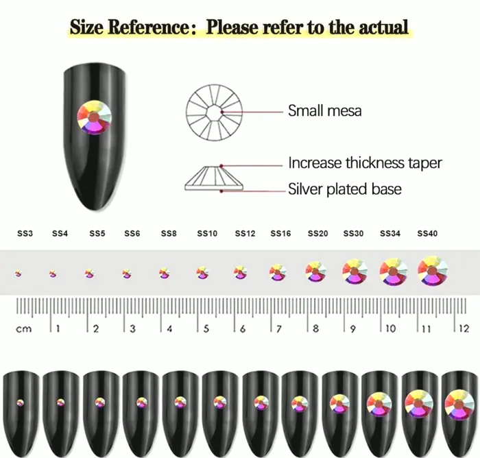 2300-Count Flatback Gem Rhinestones for DIY Nails
