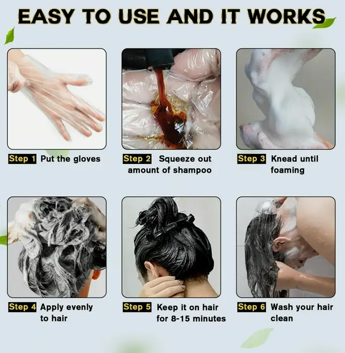 Natural 3-in-1 Hair Dye Shampoo for Men - 500ml