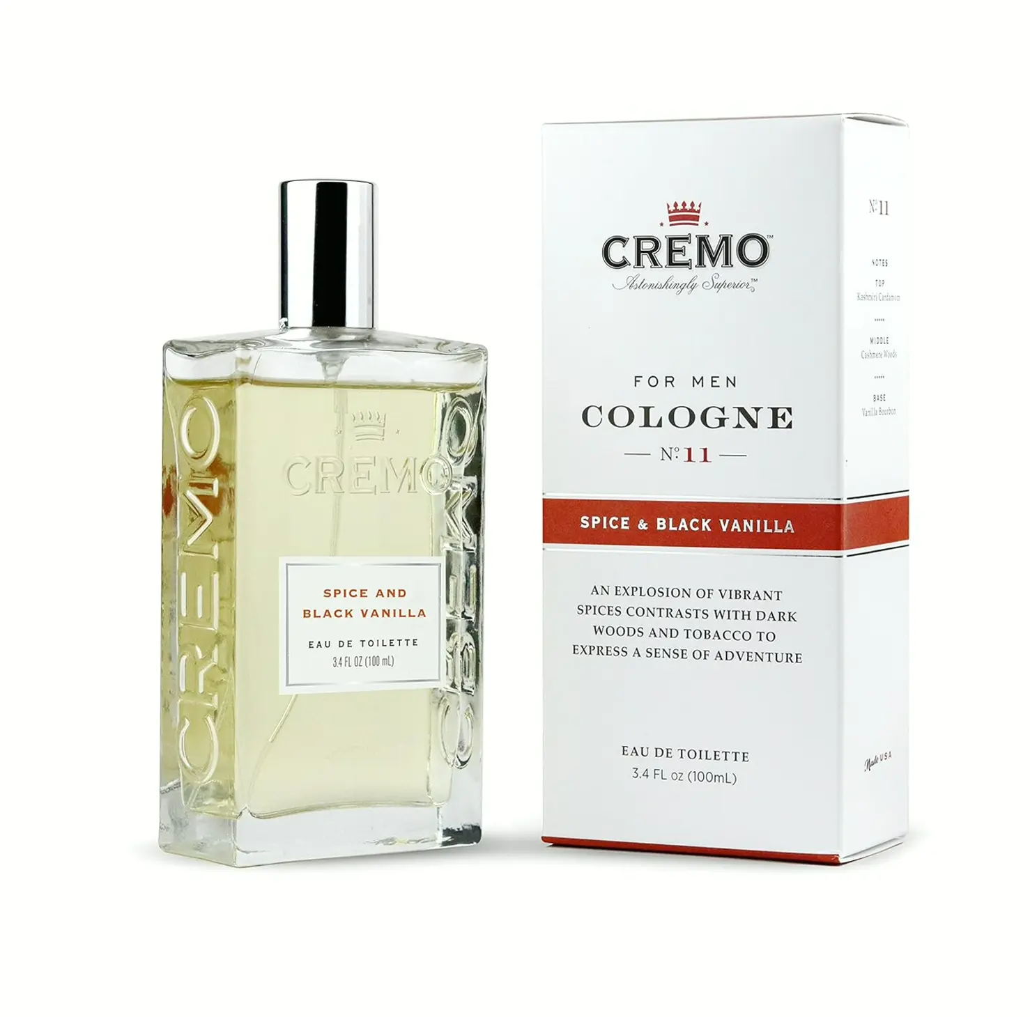 Cremo Spice & Black Vanilla Cologne Mist, 3.4 Fluid Ounces