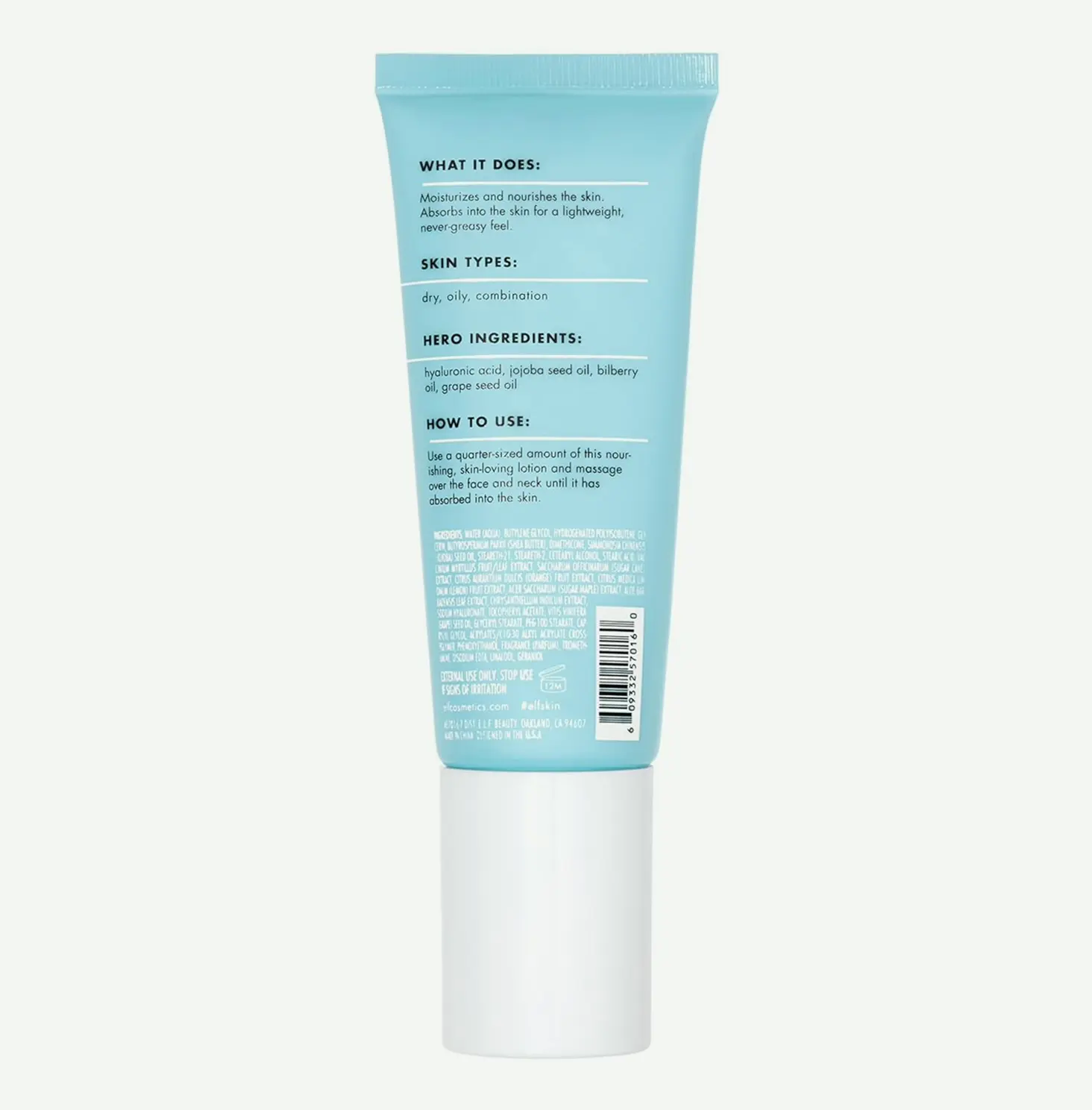 e.l.f. Everyday Moisturizing Lotion, Jojoba Oil & Shea Butter, Cruelty-Free, 2.53 Oz
