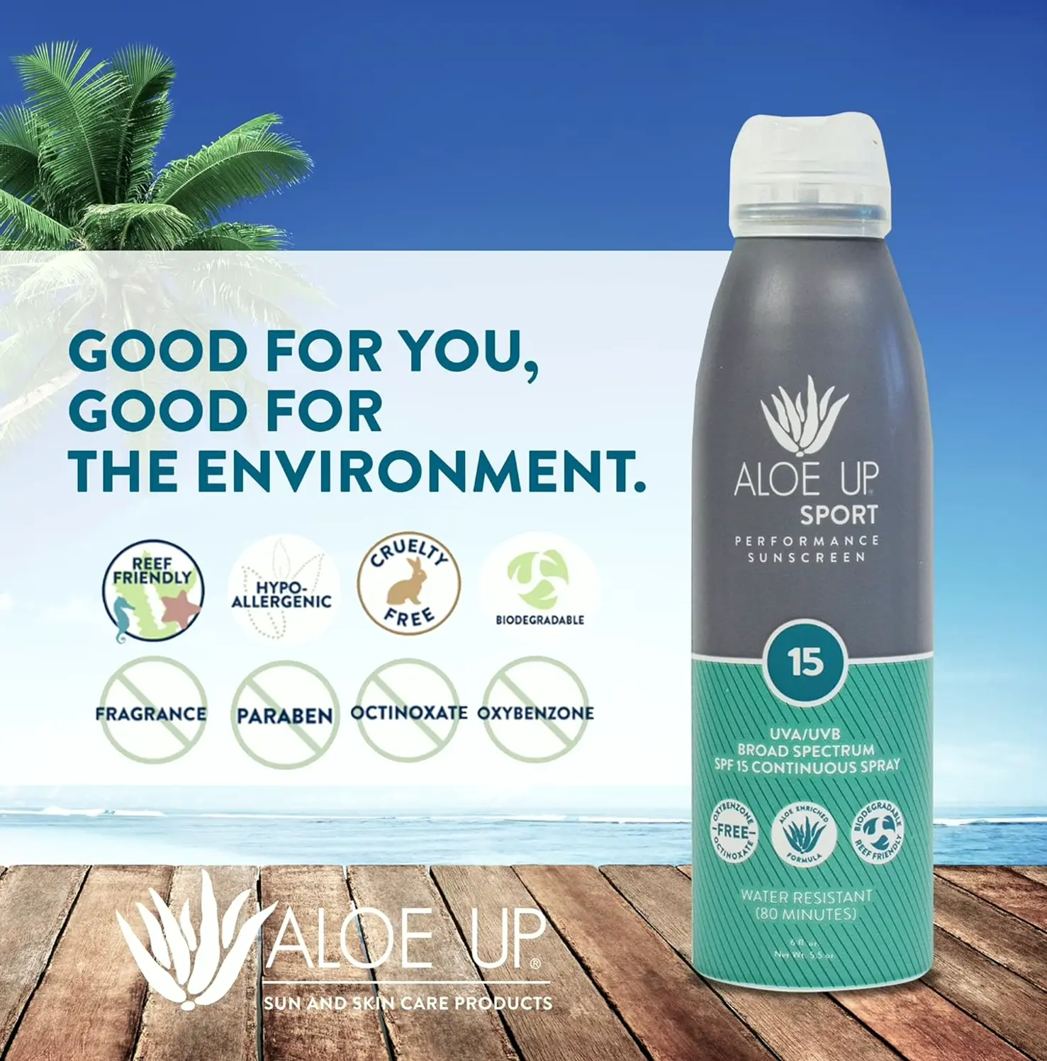 Aloe Up Spray Sun Protection 15 - 6 Oz