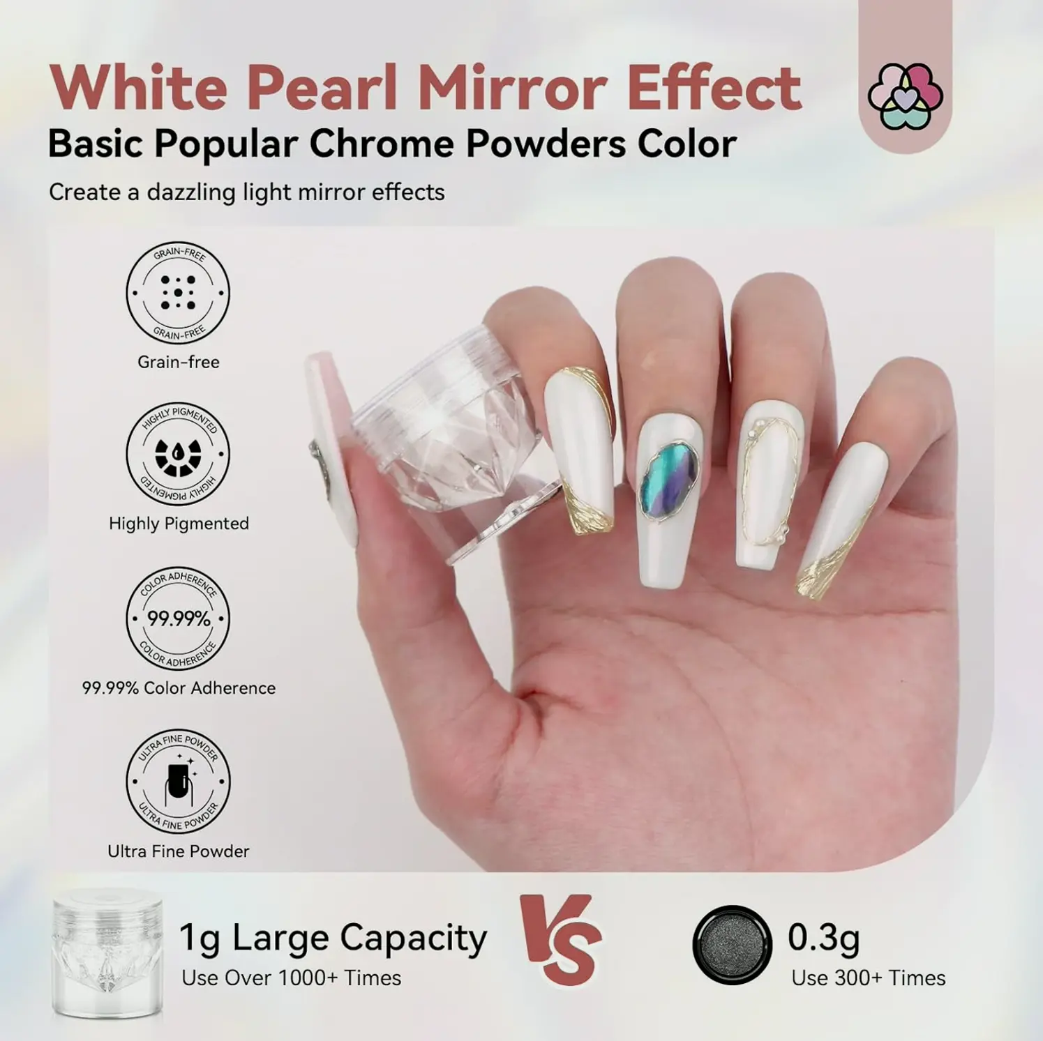 SaviChrome Pearl Chrome Nail Dust - 1g