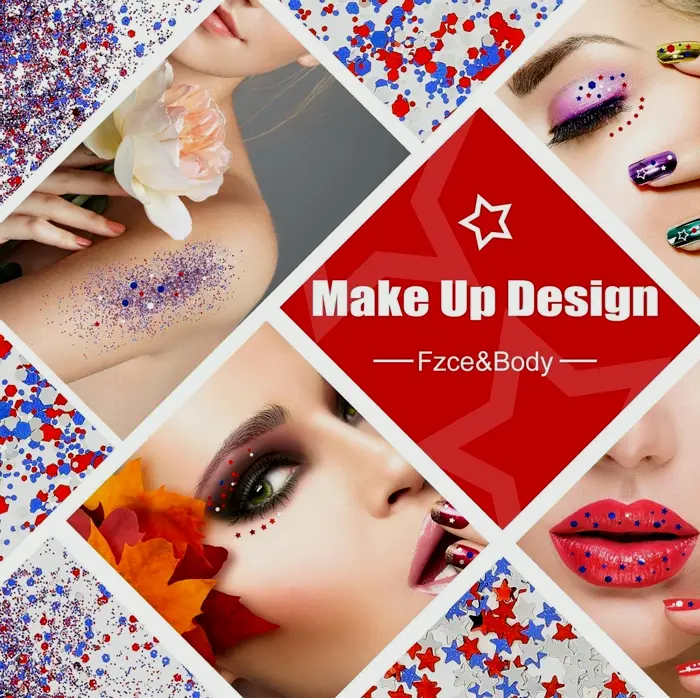 12 Boxes Independence Day Nail Sparkles 4th of July Manicure Art Star-shaped Sequins