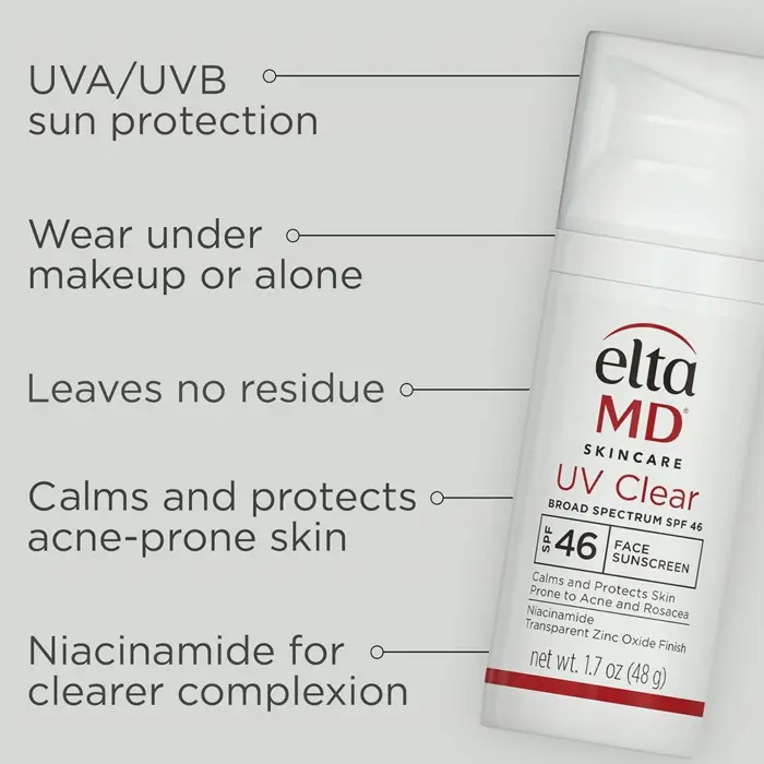 EltaMD Clear UV Facial Sunblock, Oil-Free, 1.7 ounce Dispenser