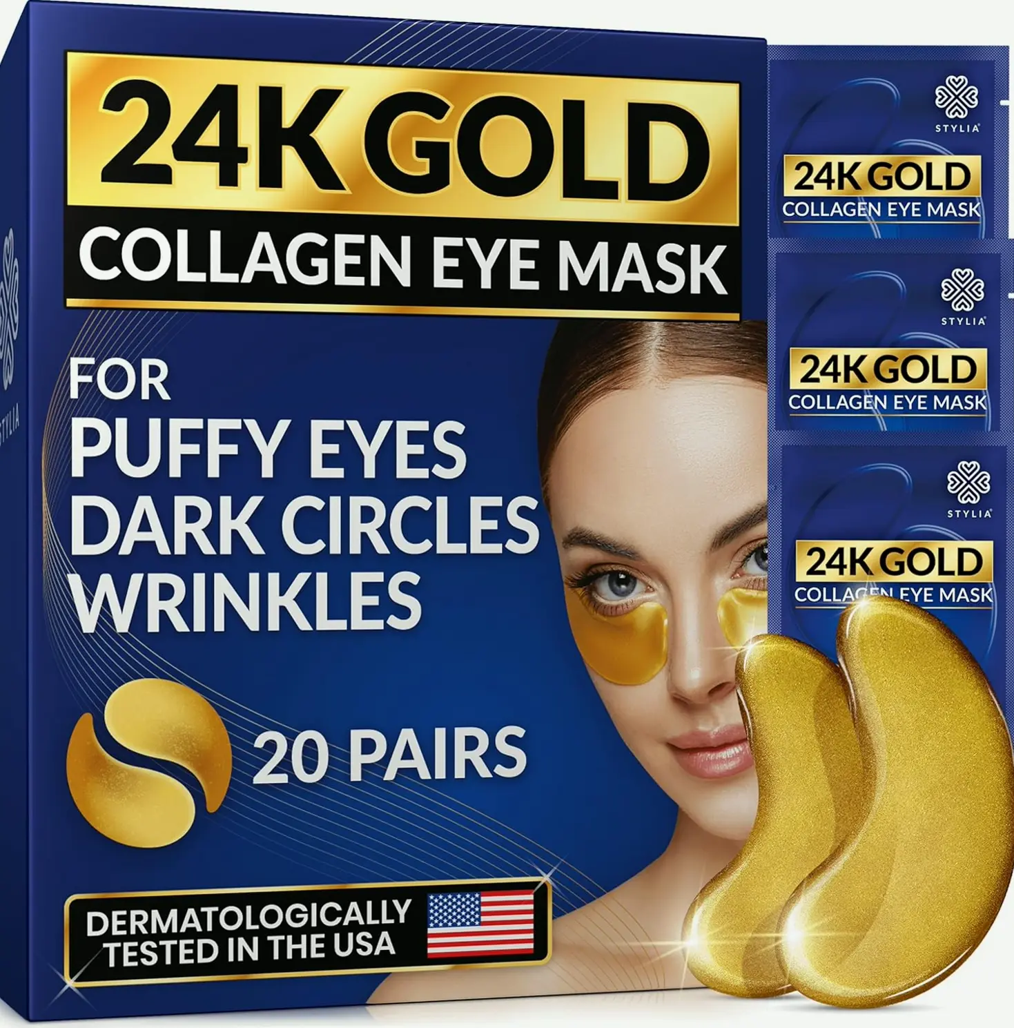 Stylia Under-Eye Patches for Puffy Eyes (20 Pairs)