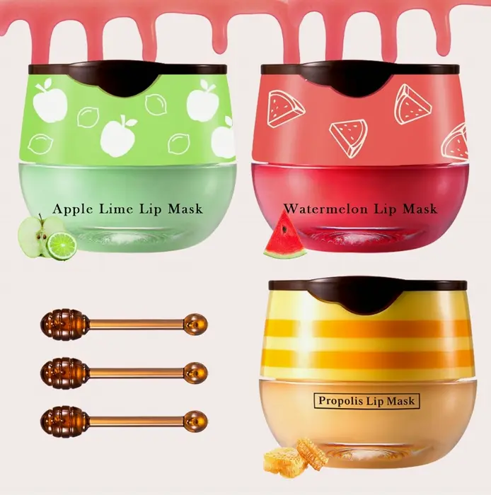 3PCS Honey Bee Lip Balm Honey Pot Variety