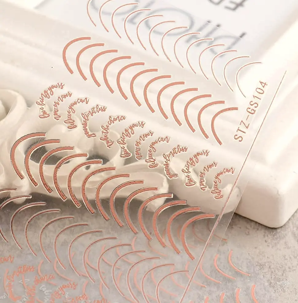 3D Stripes Nail Stickers Metallic Pack Self-Adhesive