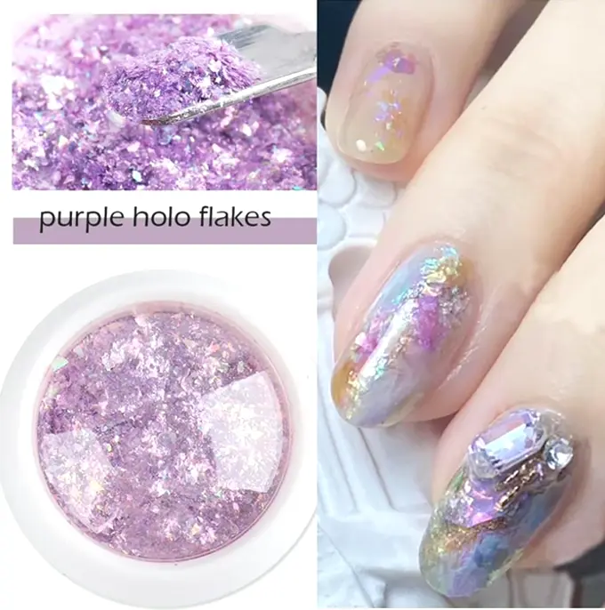Iridescent Nail Decorations Glittery Flakes Crafts Tools