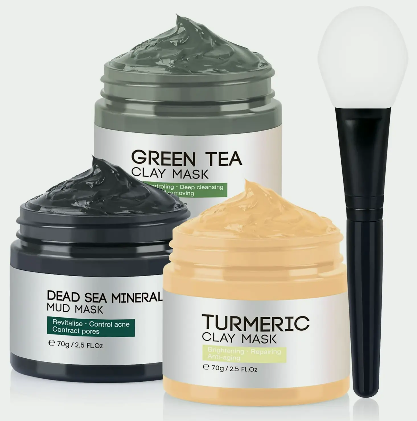 Face Masques Skincare: Tumeric Vit C & Green Tea, Dead Sea Mud