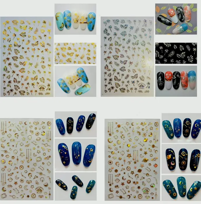 TOROKOM's 3D Metallic Nail Decals for Women