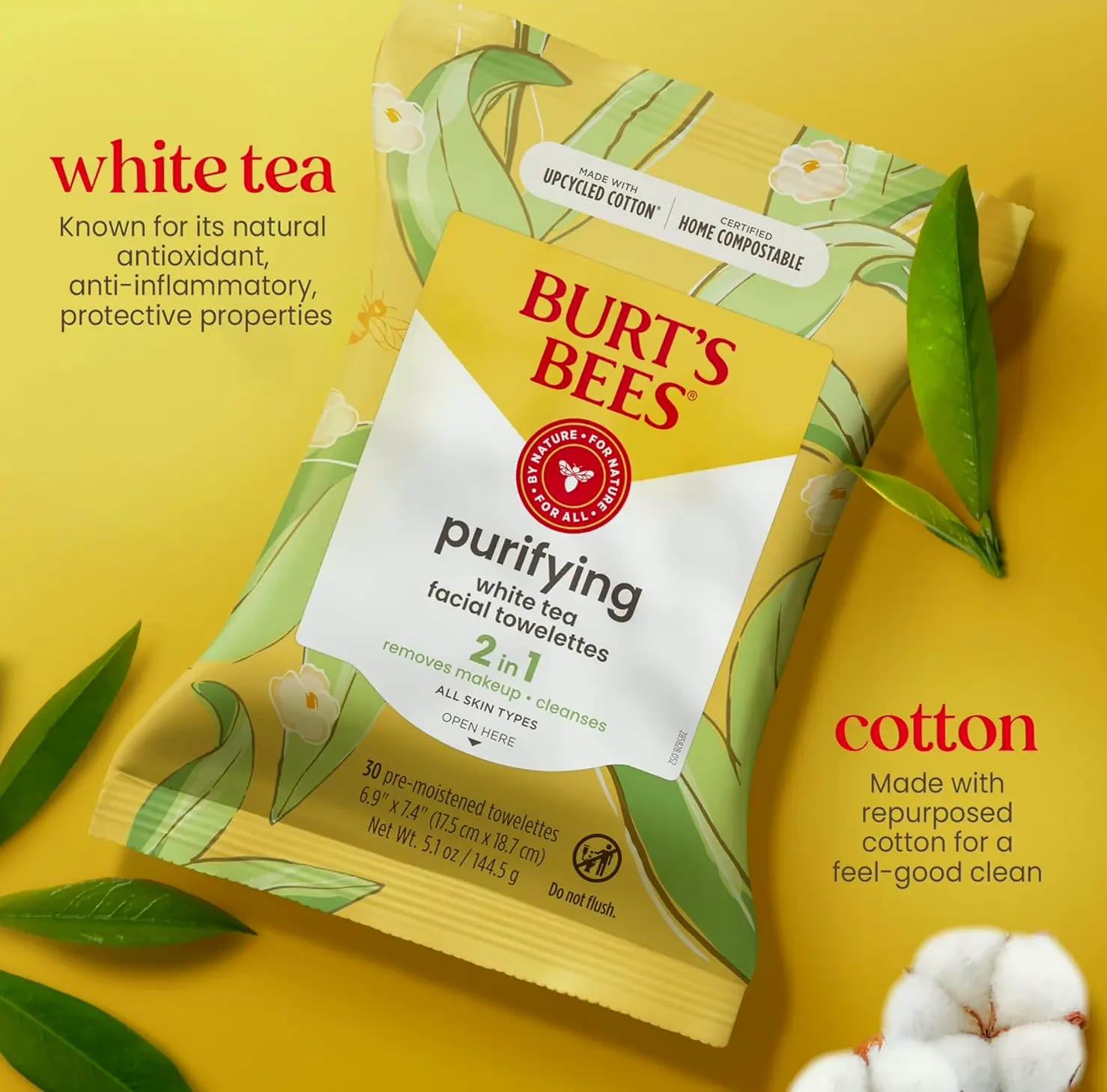 White Face Wipes for All Skin Types, Hydrating Cosmetic Eliminator, 30 Ct 3-Pack