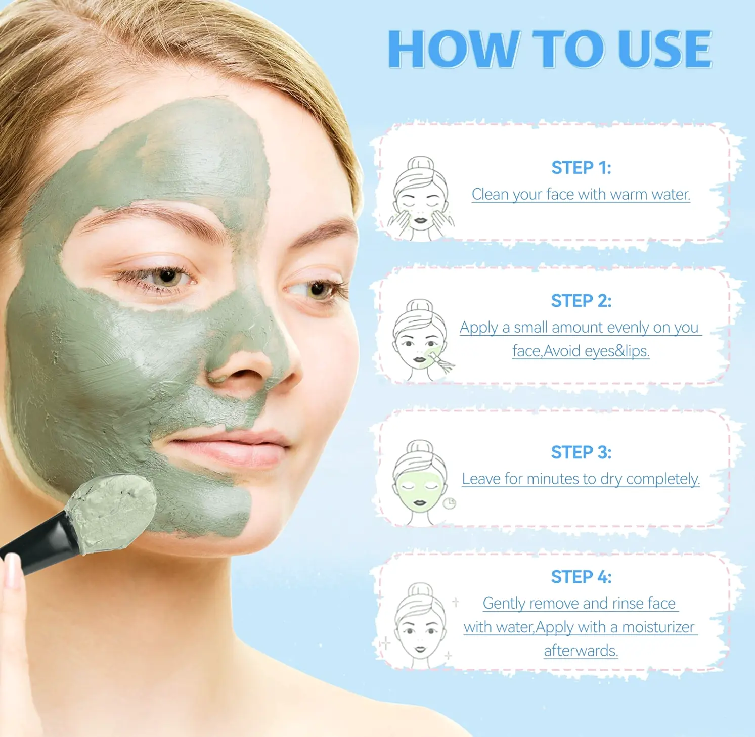 Face Masques Skincare: Tumeric Vit C & Green Tea, Dead Sea Mud