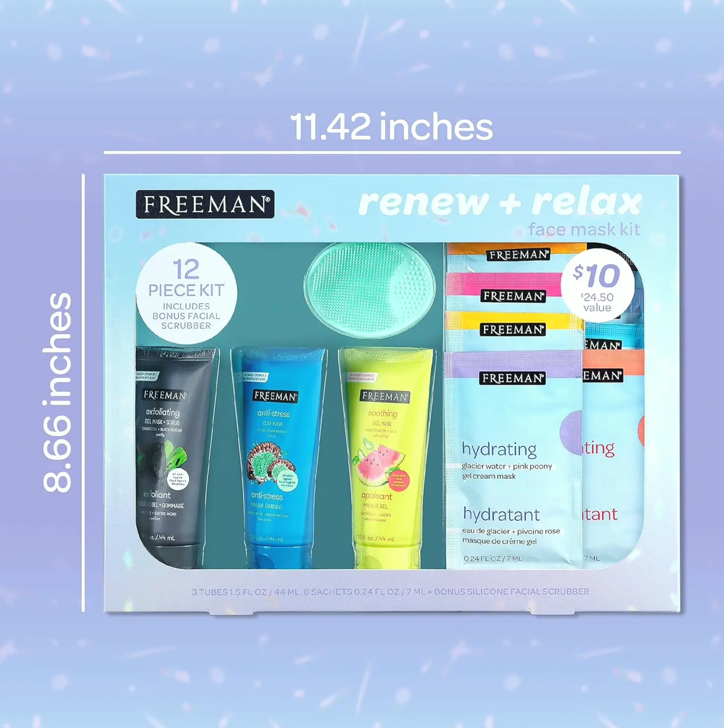 Freeman Limited Edition Facial Mask Kit, 12-Piece Skincare Set