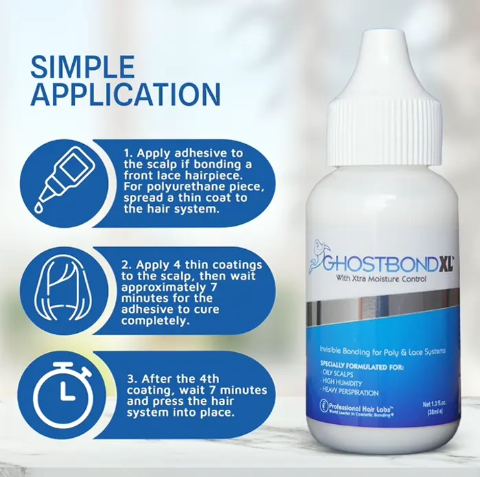 Invisible Hair Adhesive Glue 1.3oz - Secure Bond for Toupees