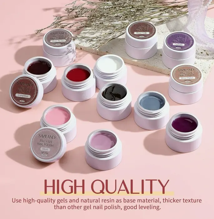 SAVILAND Translucent Gel Nail Art Set - 12 Colors