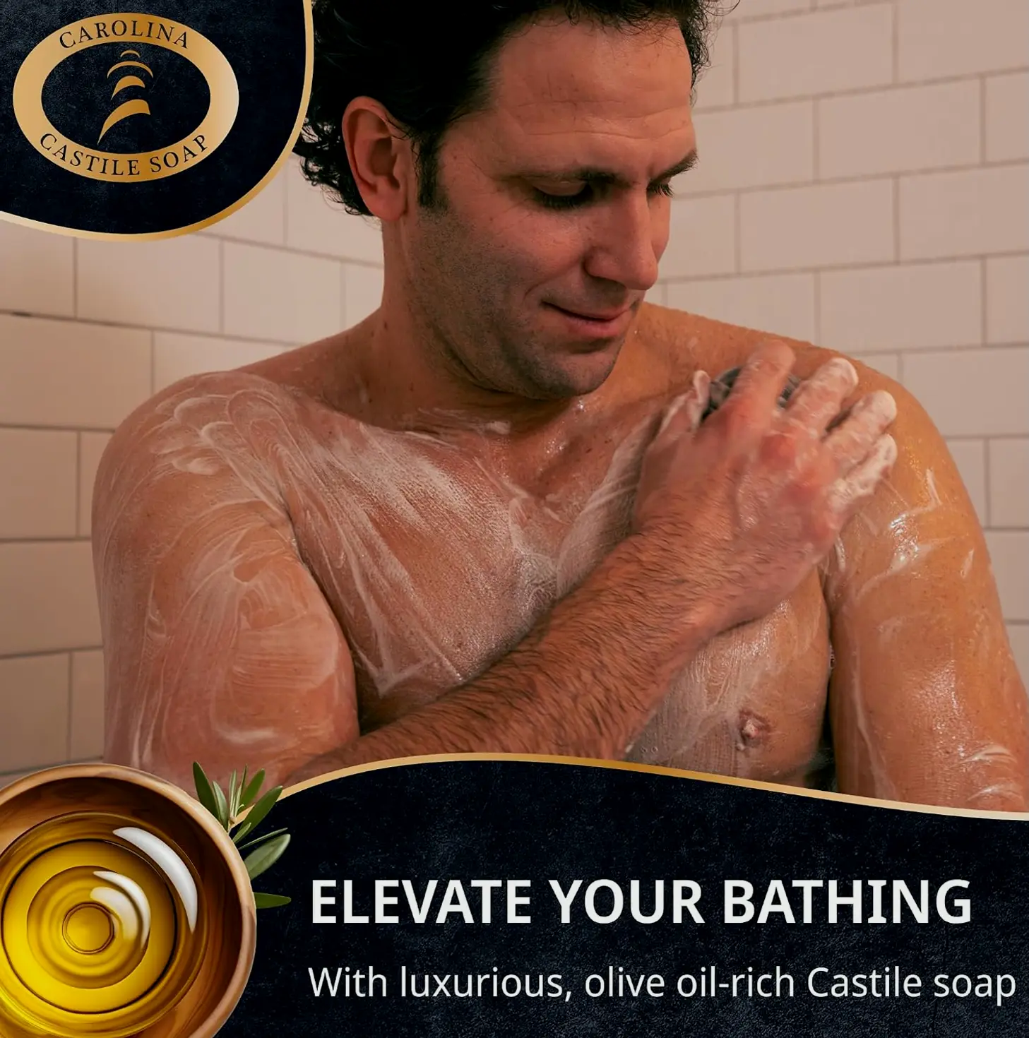 Castile Soap for Men w/Cocoa Butter - Eco-Friendly Body Wash