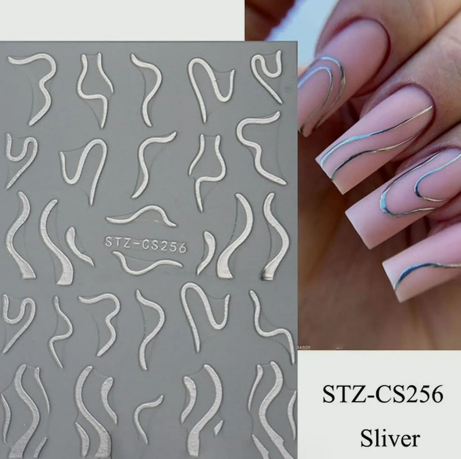 Six Pcs Gilded & Silver Elegant Tip Manicure Stickers for Women
