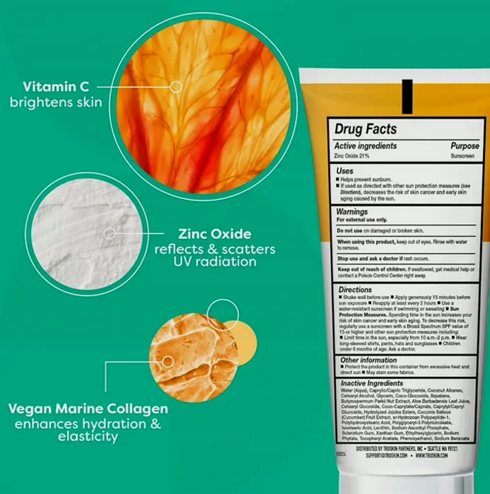 TrueSkin Mineral Face Sunscreen with SPF 30 with Vit C & Marine Collagen