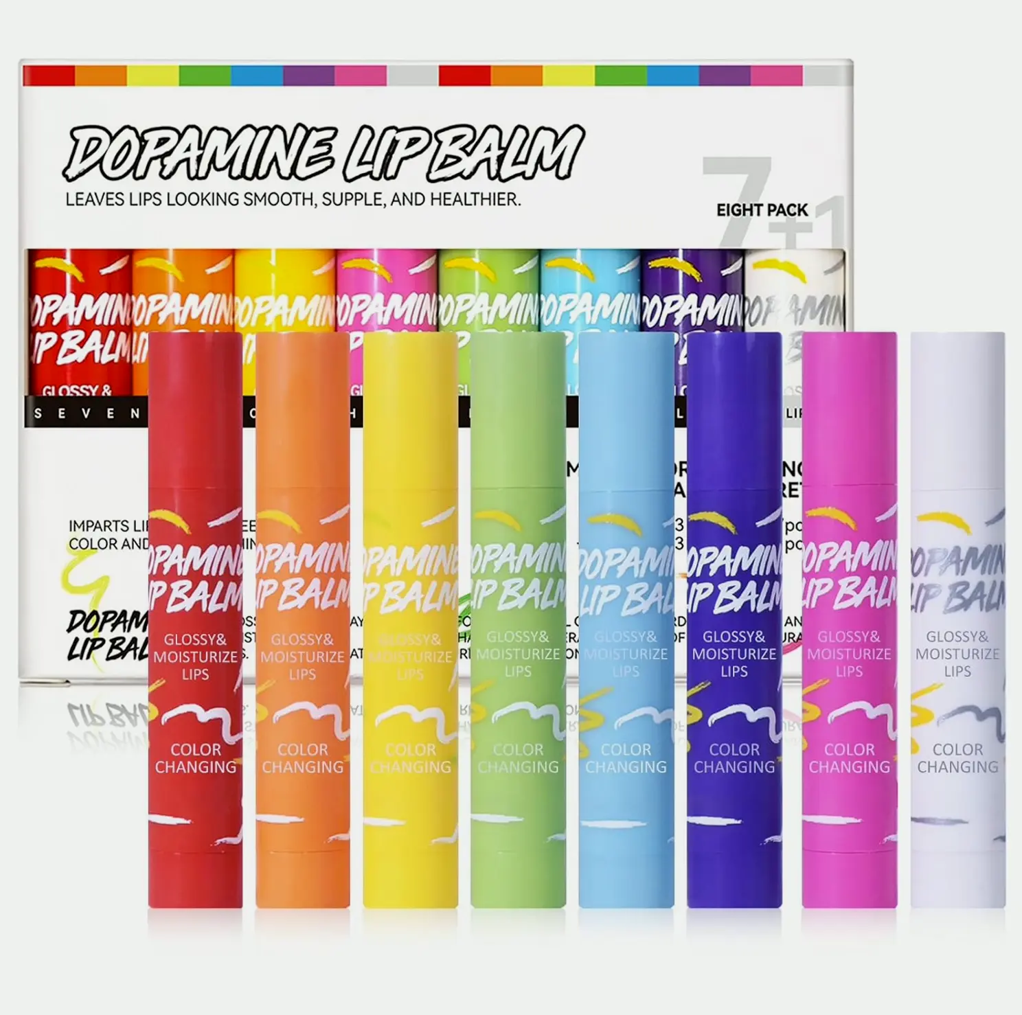 Tinted Lip Moisturizer Kit - Hydrating, Glossy Look, 8 Colors