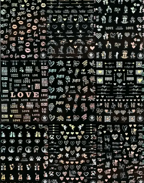Love Heart Nail Decals