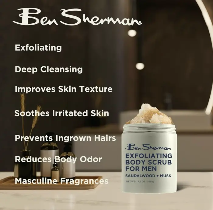 Men's Scrubbing Skin Exfoliant with Shea Butter and Vitamin A, C