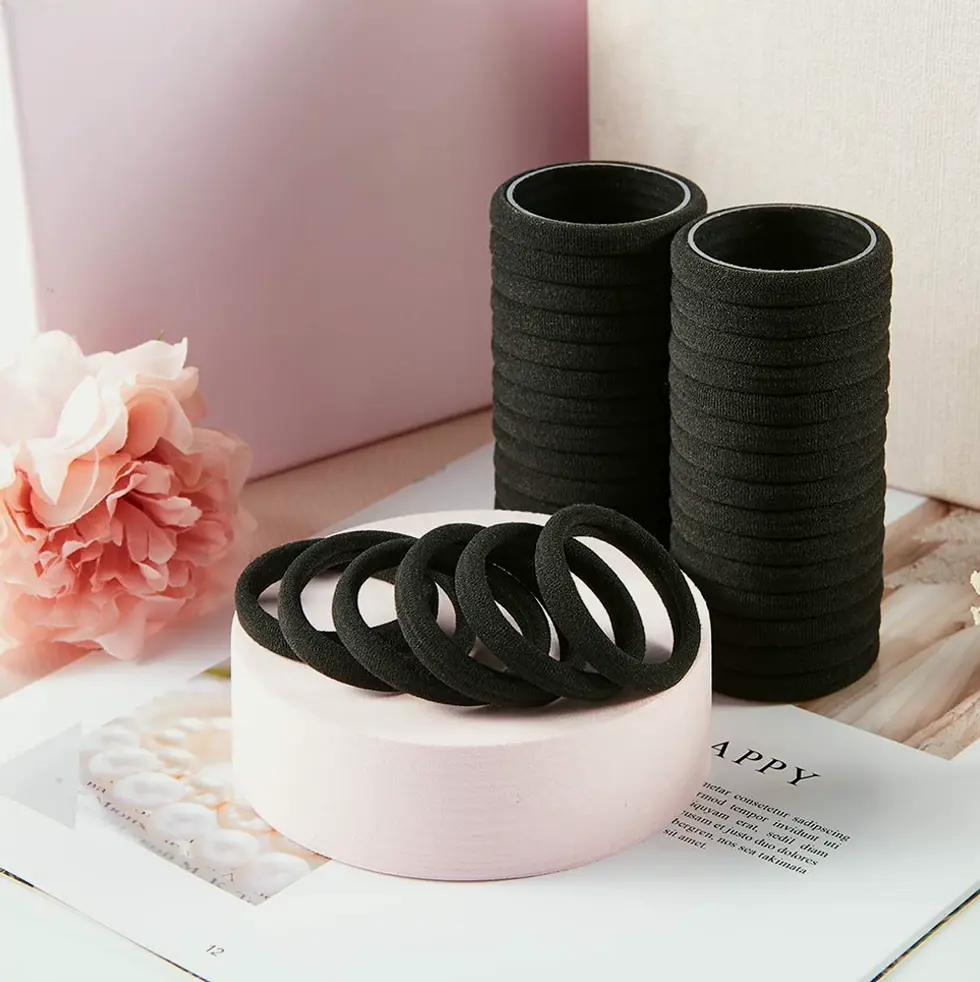 100PCS Black Hair Bands for Ladies and Young Girls
