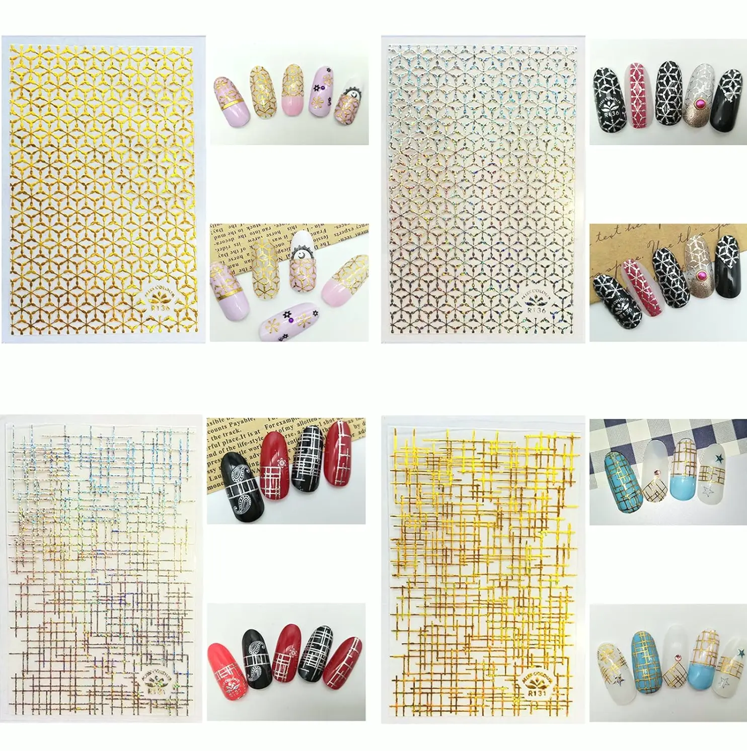 TOROKOM's 3D Metallic Nail Decals for Women