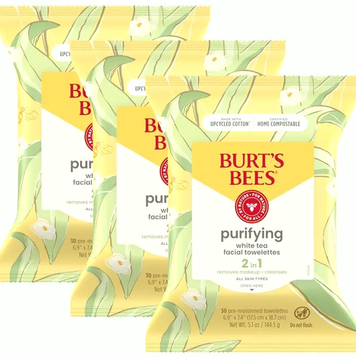 White Face Wipes for All Skin Types, Hydrating Cosmetic Eliminator, 30 Ct 3-Pack