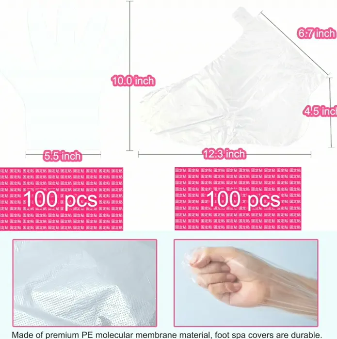 Wax Bags for Hands & Feet - 200pcs Large PE