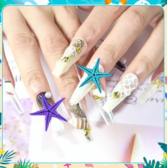 Noverlife Compartments Beach Three-Dimensional Nail Art