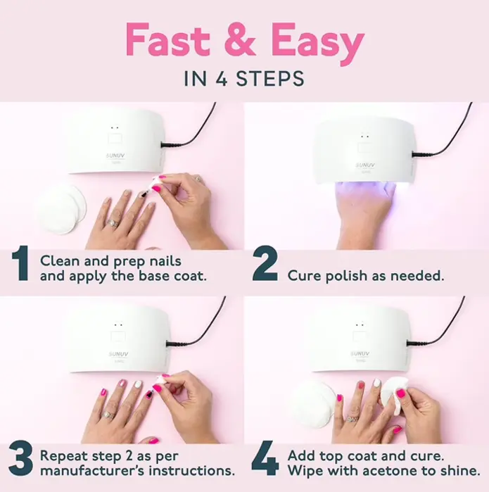 SUNLAM UV LED Nail Dryer Auto Timer for Gel Home Use