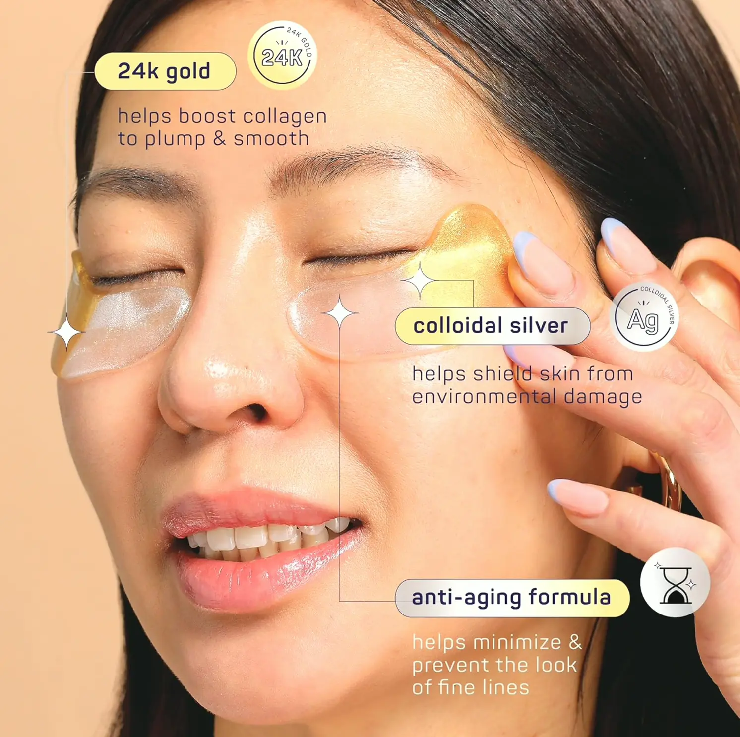 BeautyLife Anti-Aging Under Eye Patches for Wrinkles with Gold - Twenty-Four Pairs