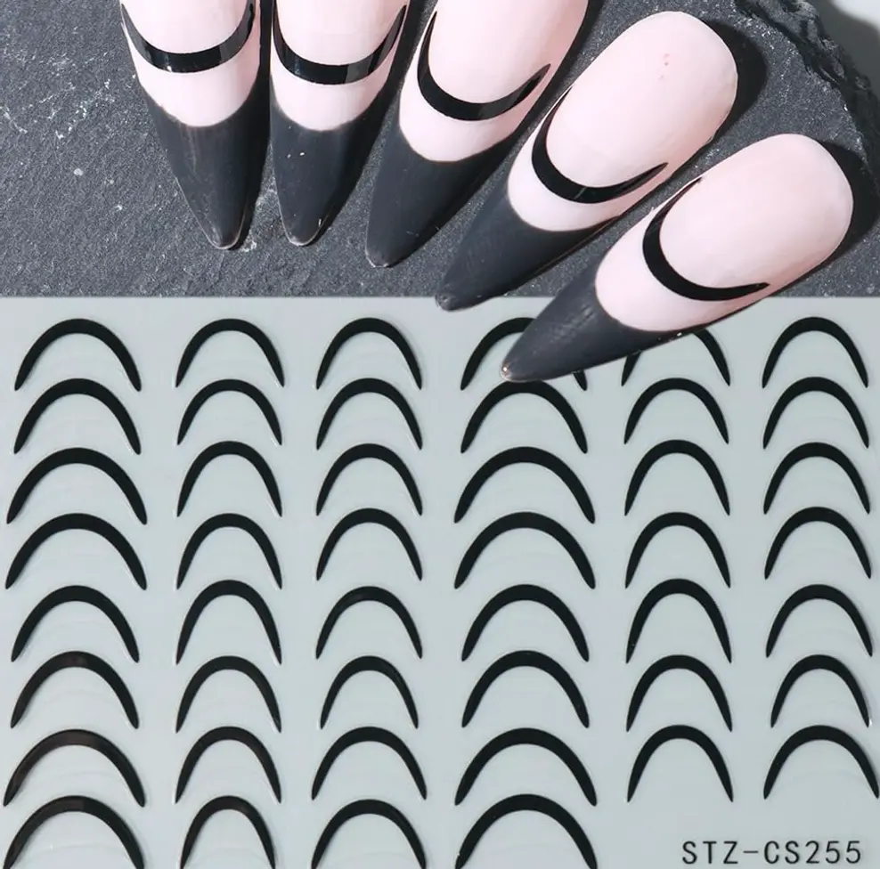 Six Pcs Gilded & Silver Elegant Tip Manicure Stickers for Women