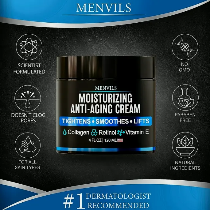 Men's Face Cream Set - Anti Wrinkle, 8 oz
