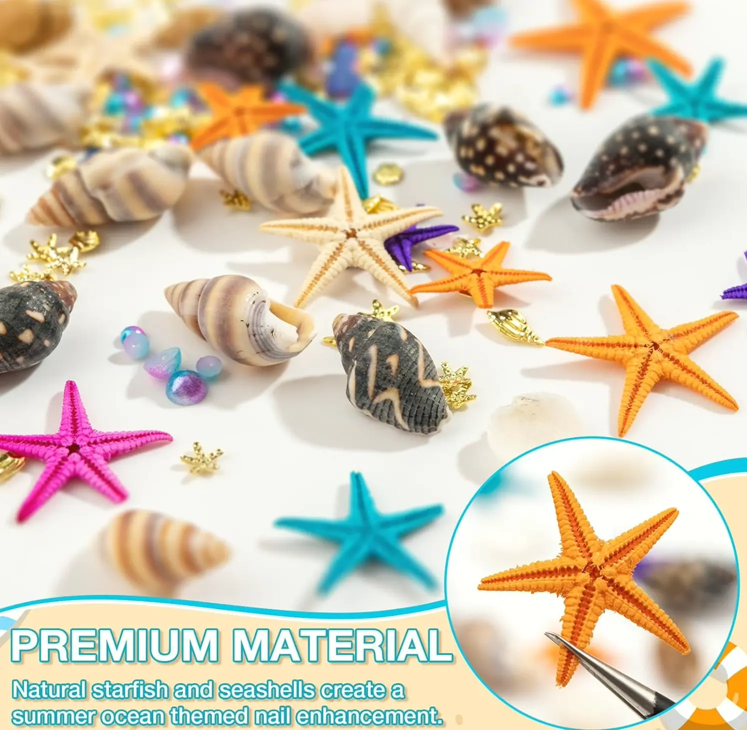 Noverlife Compartments Beach Three-Dimensional Nail Art