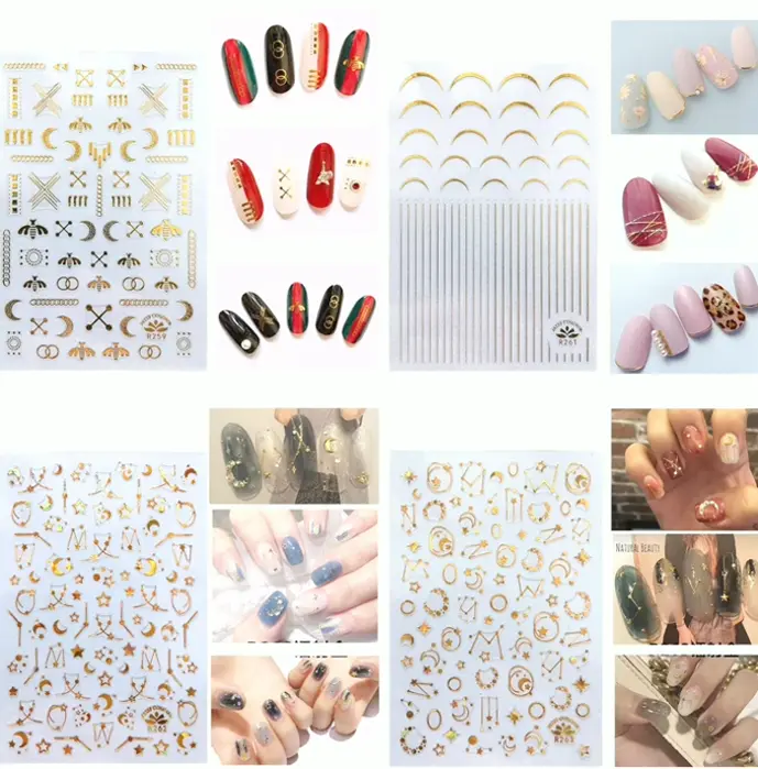 TOROKOM's 3D Metallic Nail Decals for Women