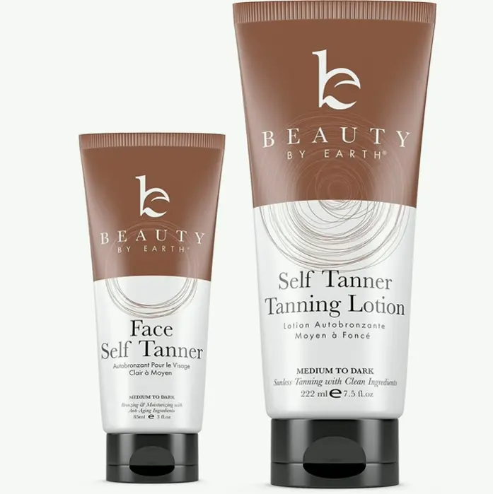 Sunless Bronzer Facial & Body - Organic Aloe & Shea Butter, 200ml body 85ml face