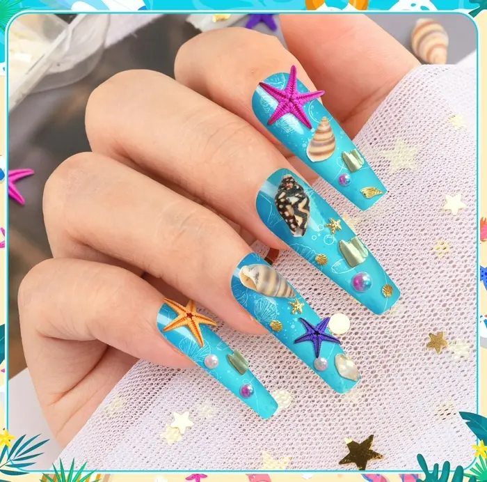 Noverlife Compartments Beach Three-Dimensional Nail Art